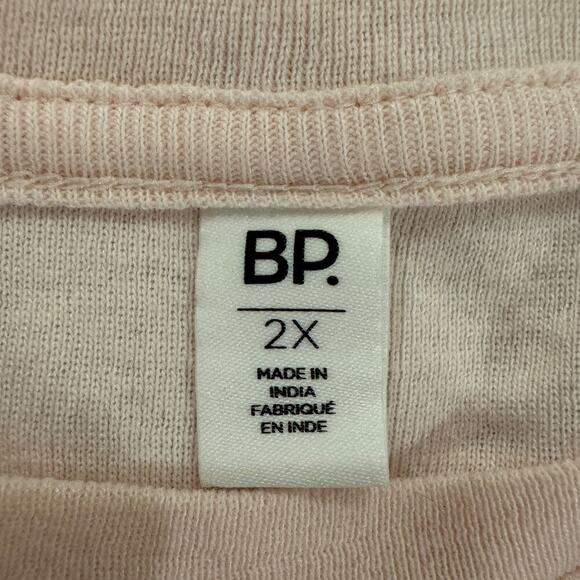 NWT BP Ribbed Baby Cropped Short Sleeve T-shirt In Pink Creole Size 2X - Picture 7 of 10